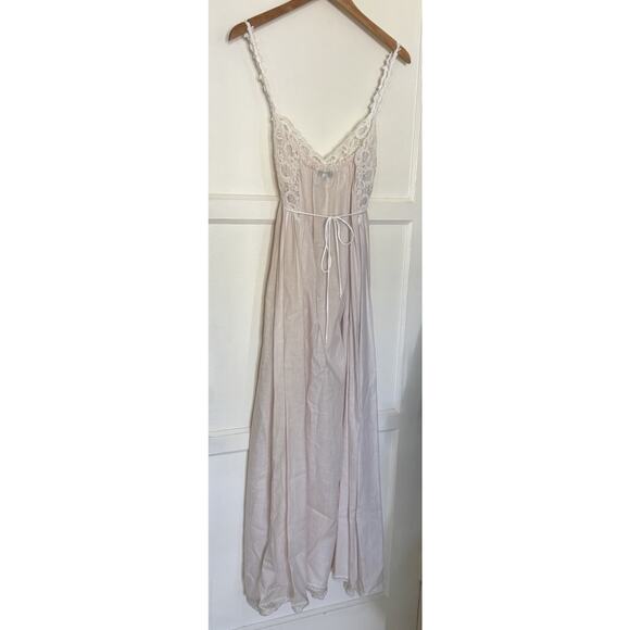 VTG Priamo Women’s Pink Lightweight Long Gown COTTON Size Small Lace 90s Neiman - Picture 3 of 5
